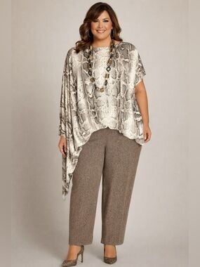 Coldesina SZ 2X NWT brown & white snake patterned top. Bust 50”+